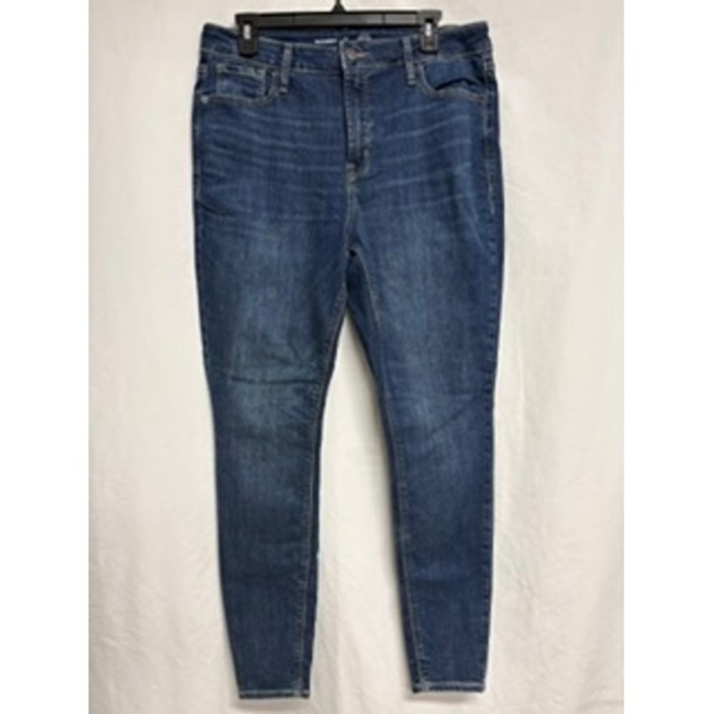 Old Navy Rockstar Super Skinny High Rise Jeans Dark Wash Blue Size 14 Long
